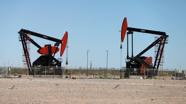 Oil pump jacks are seen at Vaca Muerta shale oil and gas drilling, in the Patagonian province of Neuquen, Argentina January 21, 2019.